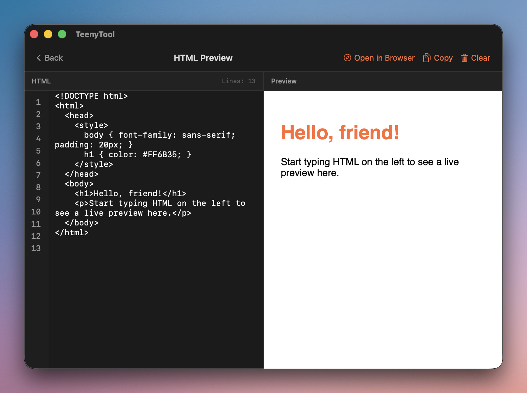 HTML Preview tool